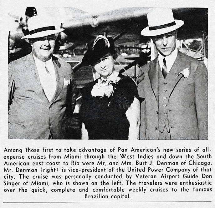 Doc Singer tour guide, with Pan Am Air Cruise Passengers,  PAAW Sept '36 p9 (PAHF Collection)