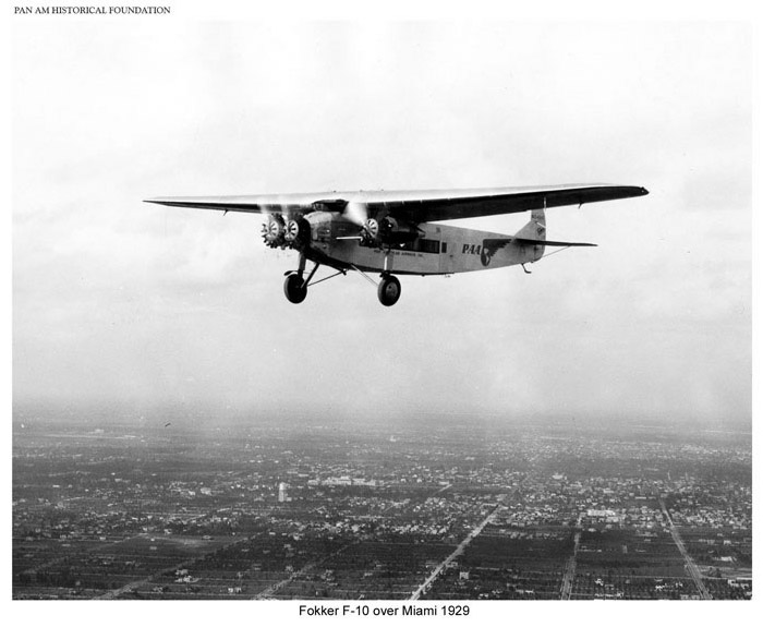 Pan Am Fokker Trimotor, 1920s