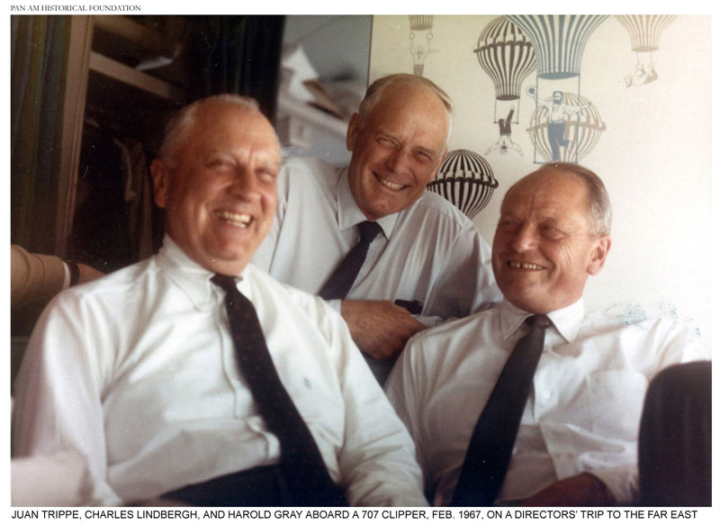 Lindbergh with Juan Terry Trippe and Harold Gray