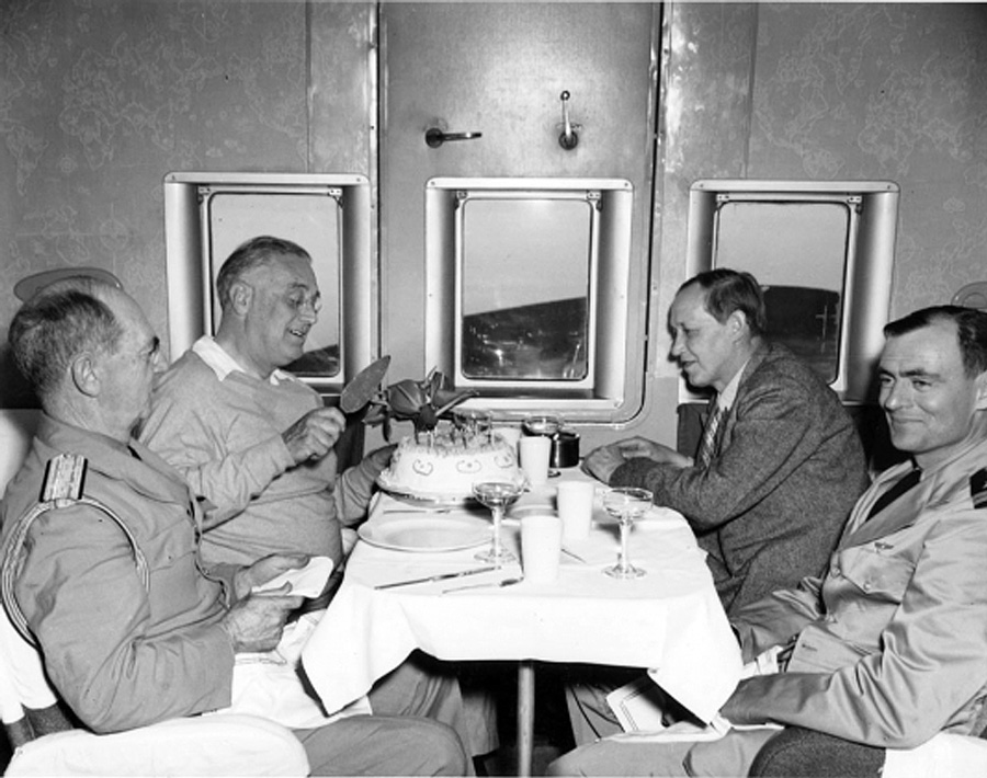 FDR celebrates his birthday onboard Pan Am Clipper