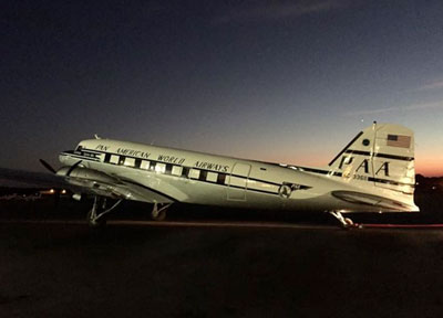 Clipper Tabitha May- DC-3 in Pan Am colors, on the way to Normandy & Berlin