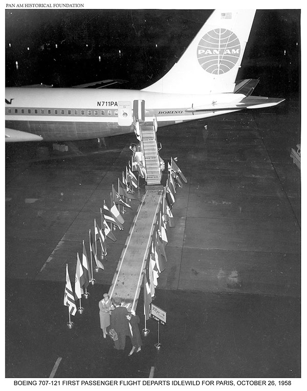 First Pan Am 707 Idlewild to Paris 1958