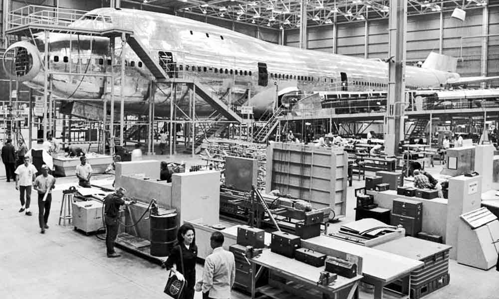 first 747 mockup boeing factory 1967 pahf collection