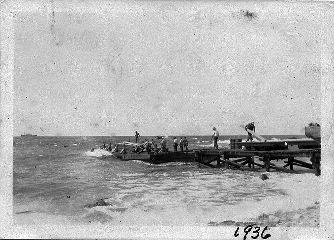 At Wake Barge coming ashore