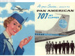 Stewardess and Crew in  Pan Am Boeing 707 Jet Clipper in advertisment illustration