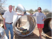 Chair designed from a Boeing 707 jet engine, parts salvaged from airplane boneyard, in Tucson, AZ